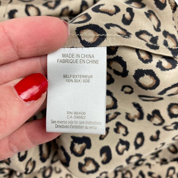 NWT Theory 100% Silk Tank Blouse Women's Size Medium - Cheetah Print - Picture 13 of 14